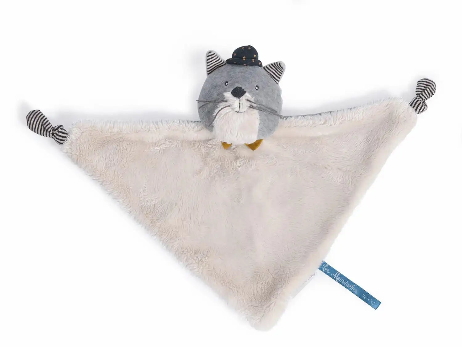 Moulin Roty-Les Moustaches Fernand light grey cat comforter