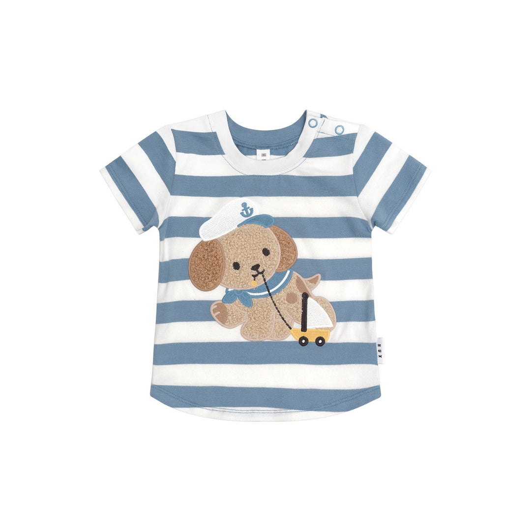 Huxbaby- Sailor Pup Stripe T Shirt -CornFlower ( SALE)