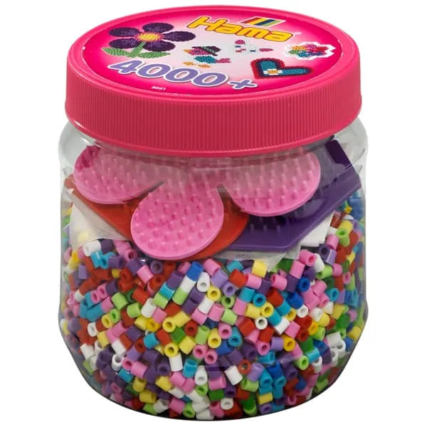 Hama - 4,000 Midi Hama Beads & Pegboards Pink Tub