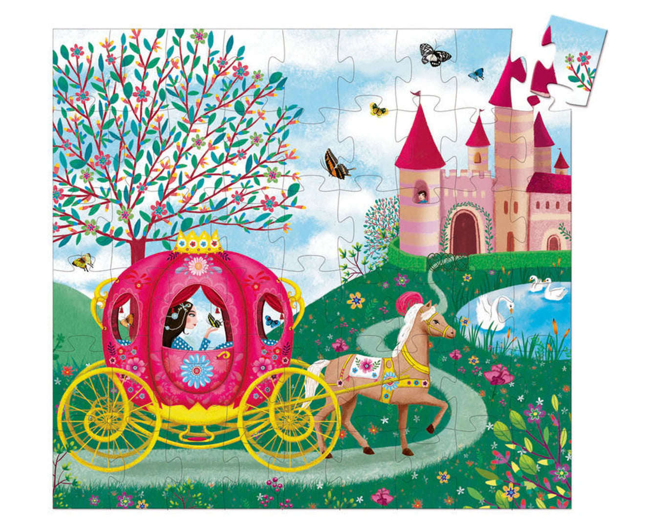 Djeco- Elise’s Carriage Silhouette Puzzle 54pce