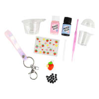 Tiger Tribe- Bag Charm Kit- Strawberry Bubble Tea