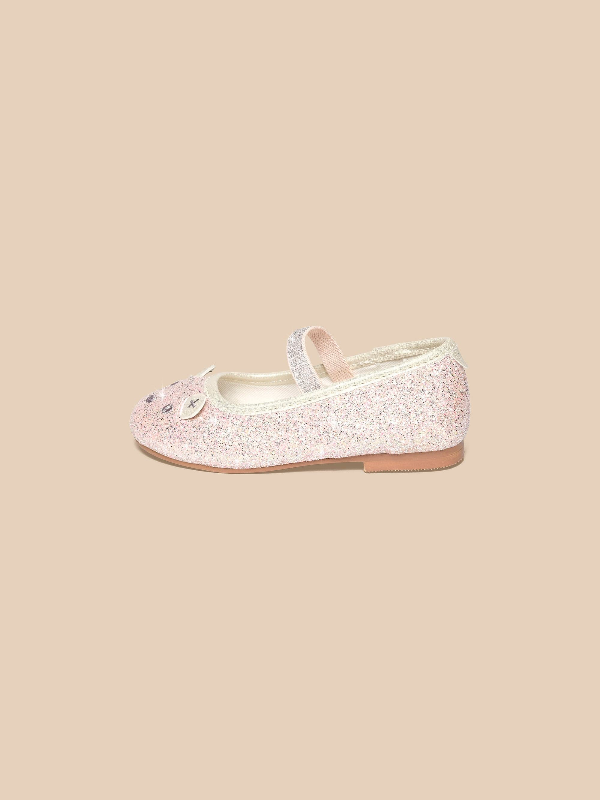 Huxbaby - Glitter Bear Ballet Flats - Blush