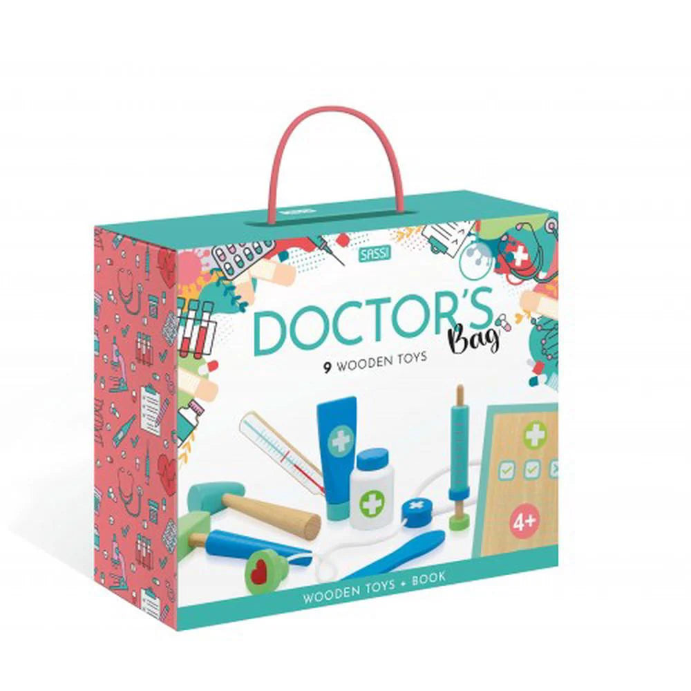 Sassi Wooden Toys - Doctors Bag, 10pcs