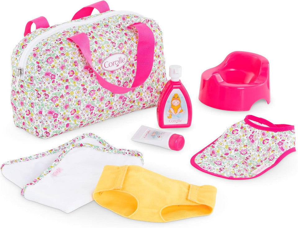 Corolle Mon Grand Poupon - Floral Changing Bag & Accessories Set